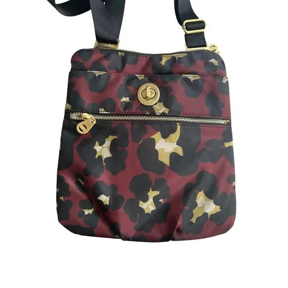 BAGGALINI Burgundy Travel Leopard Print Crossbody Bag - Picture 2 of 8